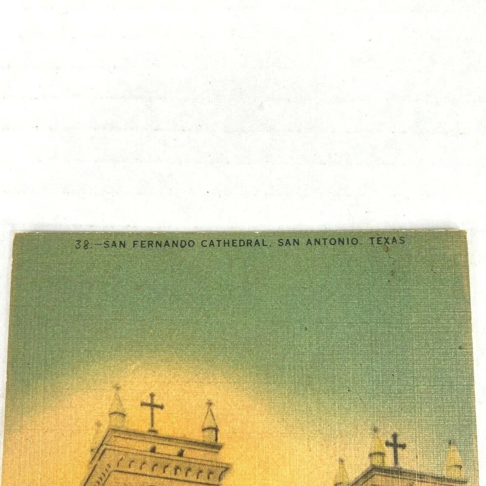 Vintage San Antonio Texas San‎ Fernando Cathedral USA Linen Postcard Unposted